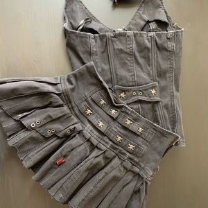 Two pieces gothic wear top and skirt by Tripp NYC.